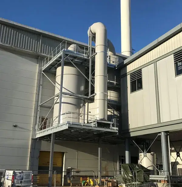 Most odorous air streams can be treated using a combination of a chemical scrubber and carbon filter.